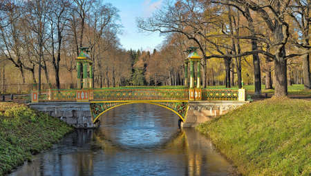 Chinese bridge in Pushkin, Saint-Petersburg の写真素材