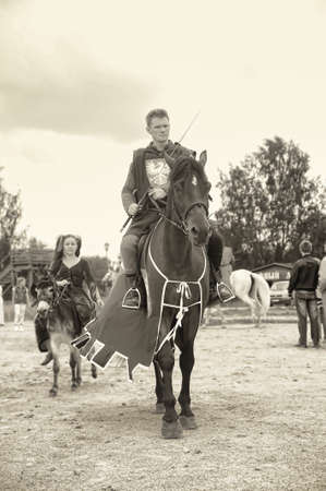 knight on a horse, sepiaのeditorial素材