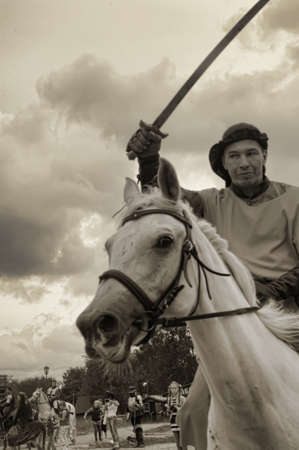 knight on a horse, sepiaのeditorial素材