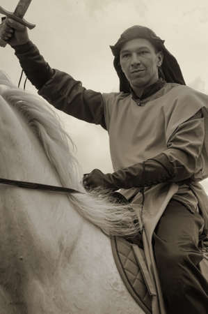 knight on a horse, sepiaのeditorial素材