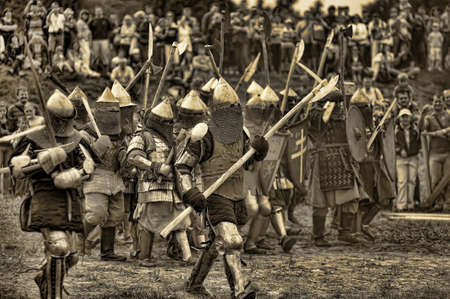 reconstruction of medieval battleのeditorial素材