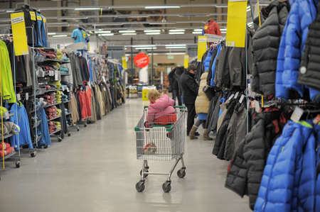 Decathlon sport store shopping in St  Petersburg, Russia のeditorial素材