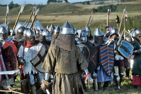 in Vyborg Castle, the annual International Festival of Military History connoisseurs and lovers of the Middle Ages,  Knightのeditorial素材