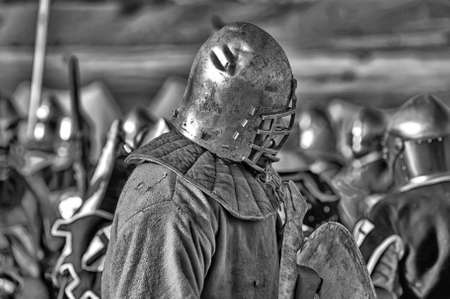 in Vyborg Castle, the annual International Festival of Military History connoisseurs and lovers of the Middle Ages,  Knightのeditorial素材