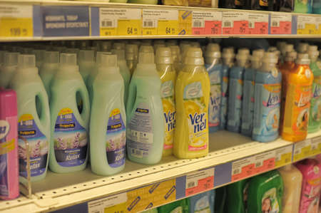 Cleaning products for sale in a big supermarket Cleaning products for sale in a big supermarket