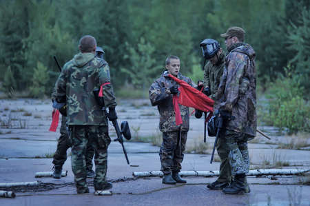 People playing paintball game