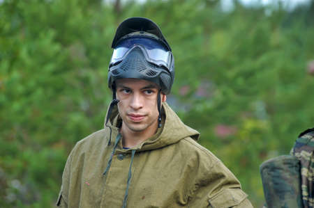 People playing paintball gameのeditorial素材