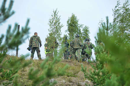 People playing paintball game