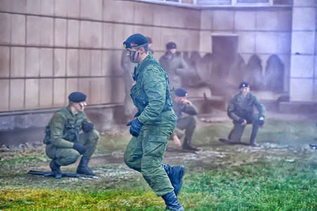 Demonstration performance of marinesのeditorial素材