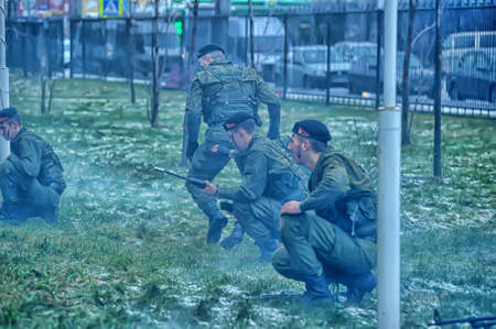 Demonstration performance of marinesのeditorial素材