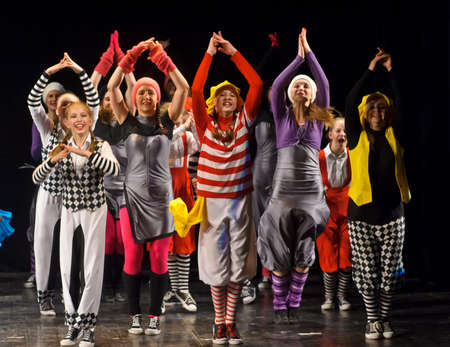 Unidentified children from dancing group のeditorial素材