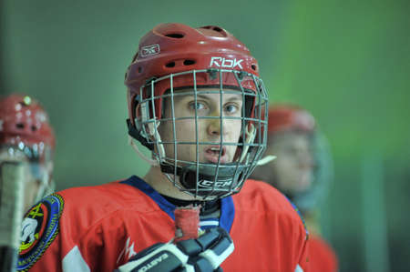 Hockey game, match to celebrate the Day of the Marine Corps, Russia, St  Petersburg のeditorial素材