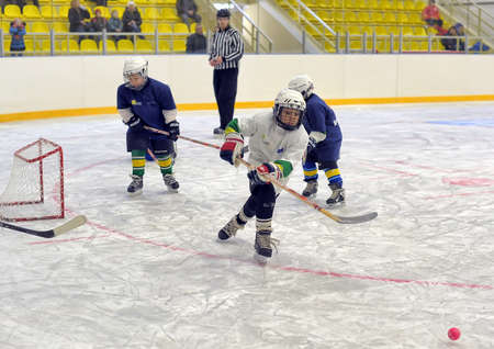 Children playing hockeyのeditorial素材