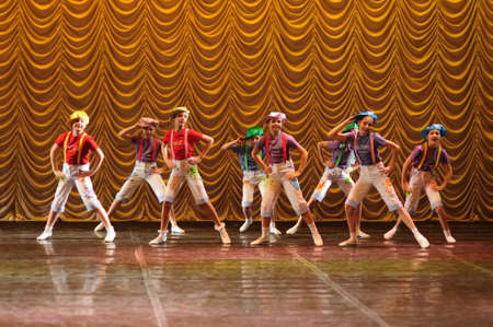 Dance performance on stage, Festival of children s dance groups, St  Petersburg, Russia 