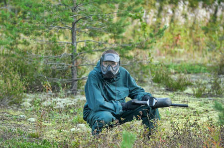 Paintball players with gunsのeditorial素材