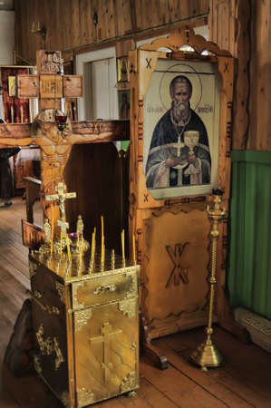 The altar in a russian orthodox church の写真素材