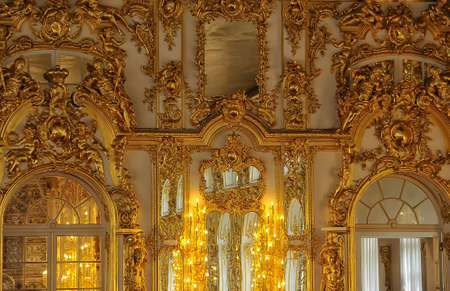 Gold stucco on the walls of the palace.