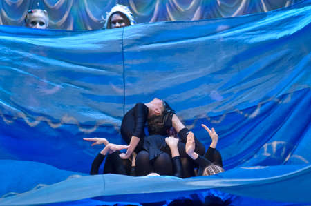 Children dancing on stageのeditorial素材