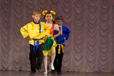 Dance performance on stage, Festival of children s dance groups, St  Petersburg, Russia のeditorial素材
