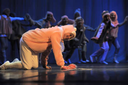 Dance performance on stage, Festival of children s dance groups, St  Petersburg, Russia 