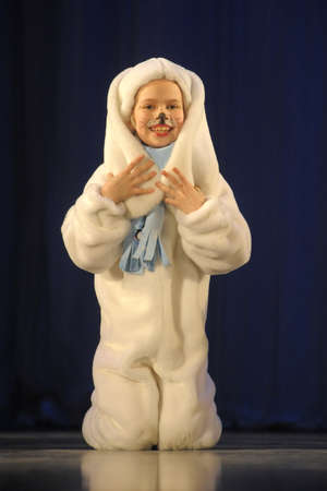 children dancing in bunny costumesのeditorial素材