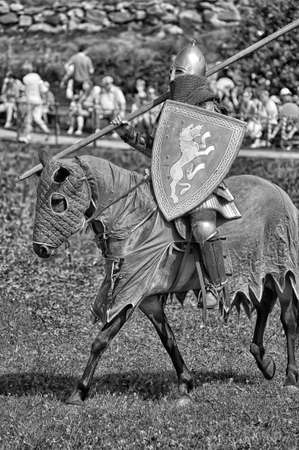 Knight with lance on horsebackのeditorial素材