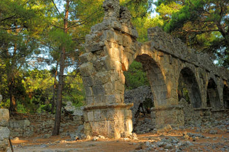 Phaselis Aqueduct Ruins, Turkeyの写真素材
