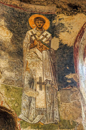 An Old fresco on the wall of St Nicholas church, Demre の写真素材