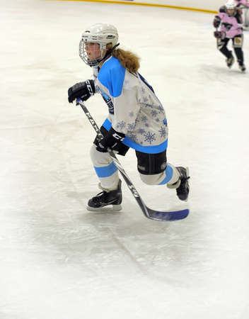 Children playing hockey on a city tournament St  Petersburg, Russiaのeditorial素材