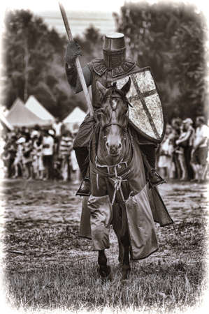 Knight with lance on horsebackのeditorial素材