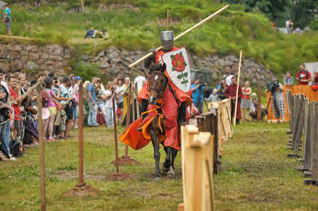 Knight with lance on horsebackのeditorial素材