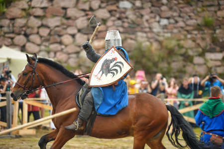 Knight with lance on horsebackのeditorial素材