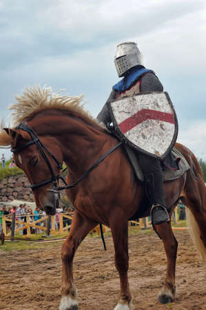 A knight riding fast horse のeditorial素材