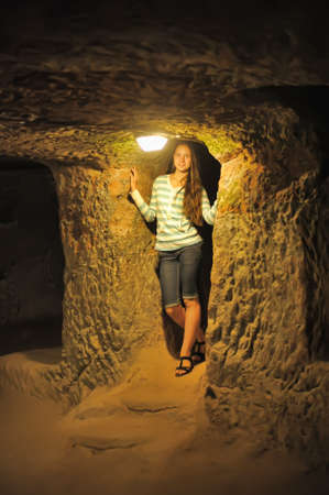 Kaymakli Underground City, Nevsehir, Turkey.の写真素材