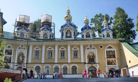 Saint-Assumption Pskovo-Pechersky monastery - one of the largest and rich in Russia friaries with...