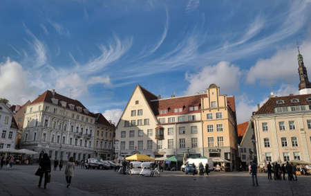 Estonia, Tallinn Town Hall Square.のeditorial素材
