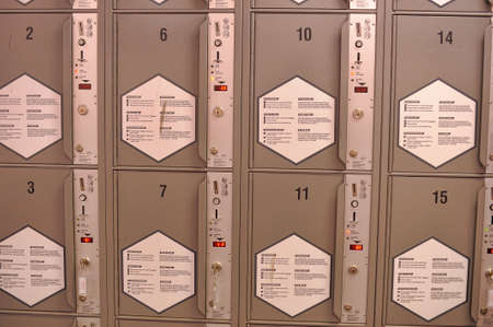 Cell storage chambers at the bus station, Tallinn, Estonia.のeditorial素材