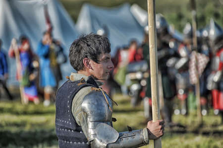 Medieval feast, the festival of historical reconstruction of the early Middle Ages, Volkhov, Russia