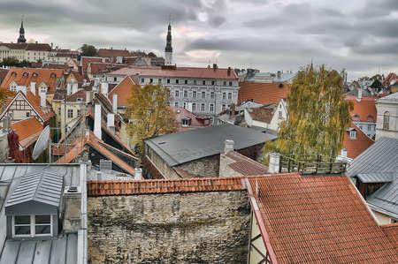 Rooftops of Tallinn, Estonia at the old city.