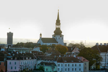 Rooftops of Tallinn, Estonia at the old city.の写真素材