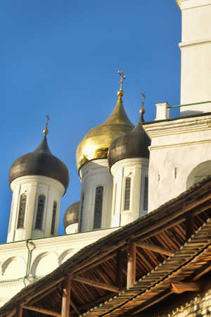 The Trinity Cathedral located since 1589 in Pskov Kremlin. Ancient Russian Orthodox Church.