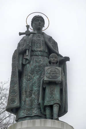Monument to Saint Princess Olga. Pskov. Russia.の写真素材