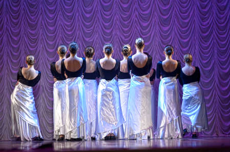 girl dancing on stage classical dance balletのeditorial素材