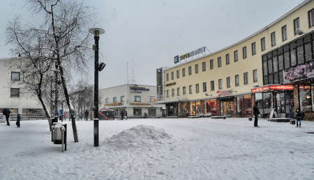 Street in the center of Imatra. City in South Karelia with population is 29.3 thousand people.のeditorial素材