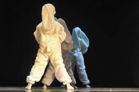 Dance performance on stage, Festival of childrens dance groups, St. Petersburg, Russia.