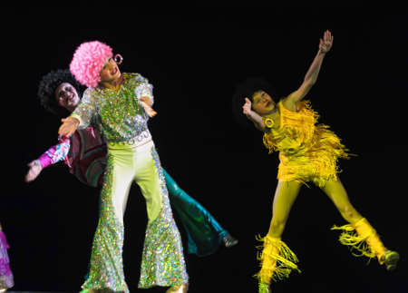 Dance performance on stage, Festival of childrens dance groups, St. Petersburg, Russia.のeditorial素材