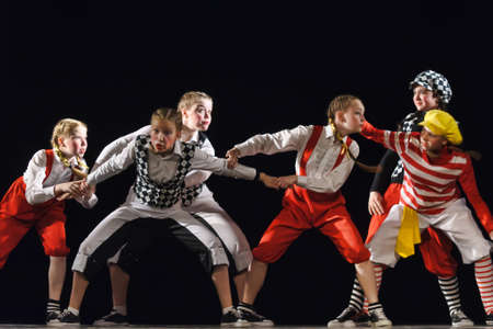 Dance performance on stage, Festival of children's dance groups, St. Petersburg, Russia.のeditorial素材