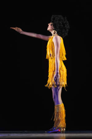 Dance performance on stage, Festival of childrens dance groups, St. Petersburg, Russia.