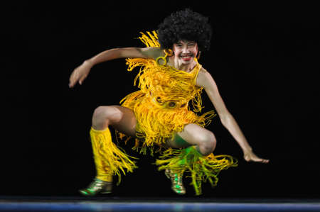 Dance performance on stage, Festival of childrens dance groups, St. Petersburg, Russia.のeditorial素材