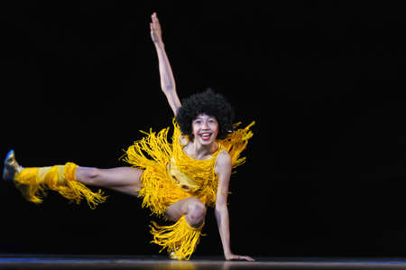Dance performance on stage, Festival of childrens dance groups, St. Petersburg, Russia.のeditorial素材